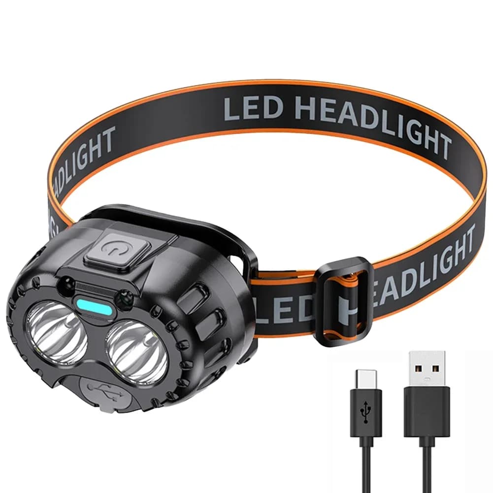 Lampe frontale LED XPE 250LM, étanche IPX4, lampe torche frontale 500mAh, lumière d'urgence pour la