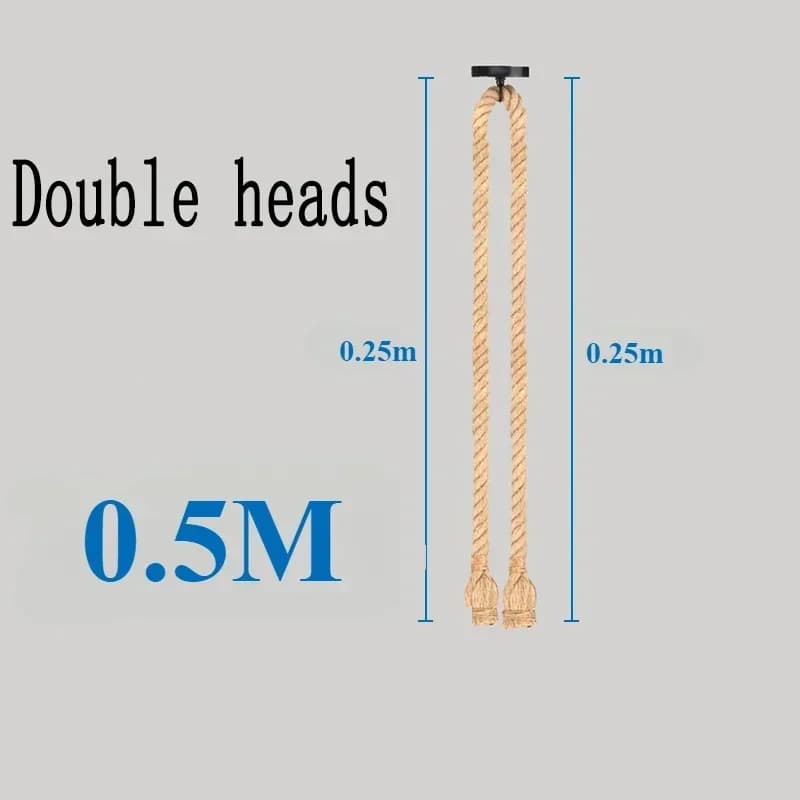 Vintage LED lumières E27 Base lampes support lustres rétro Double têtes chanvre corde pendentif lamp