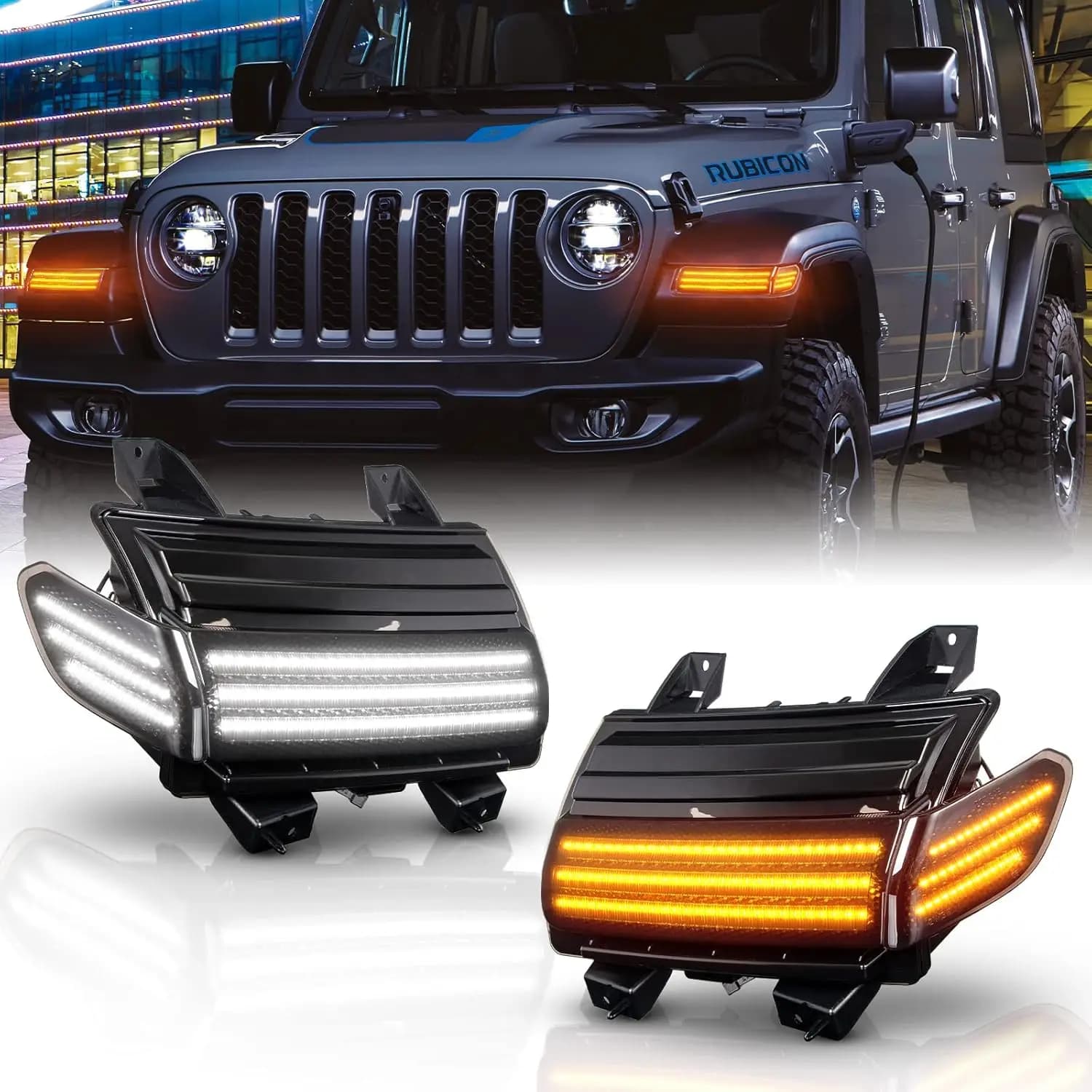 Enquêter de Garde-Boue Avant LED Antibodies pour Jeep Wrangler JL 2018-2021, Marqueur Latéral, Clign