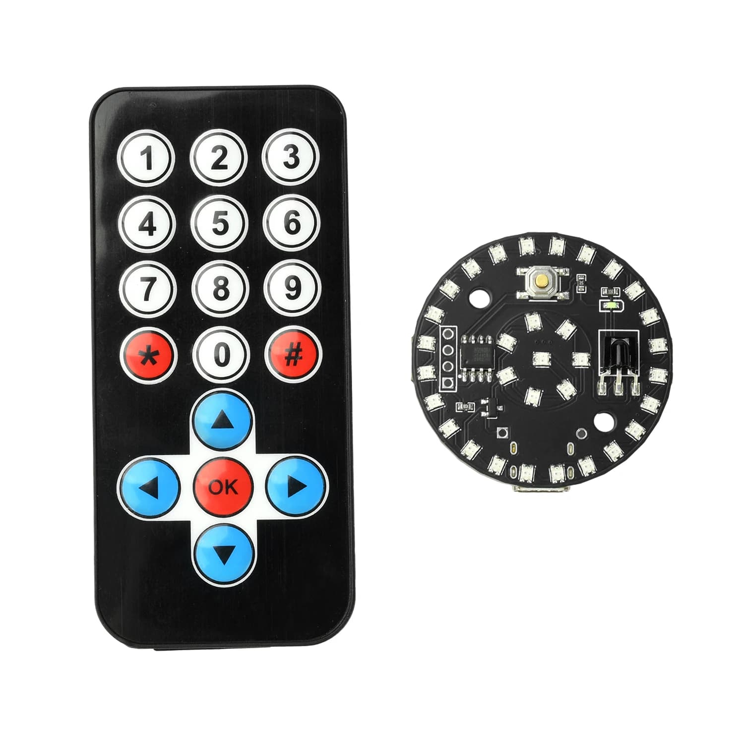 Module LED multifonctionnel infrarouge à télécommande, 9 couleurs, contrôle par télécommande et bout