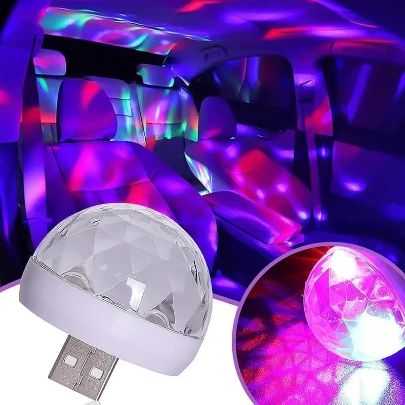 Lumières d'ambiance de voiture Led portables USB Mini boule Disco lumières de fête DJ lumières strob