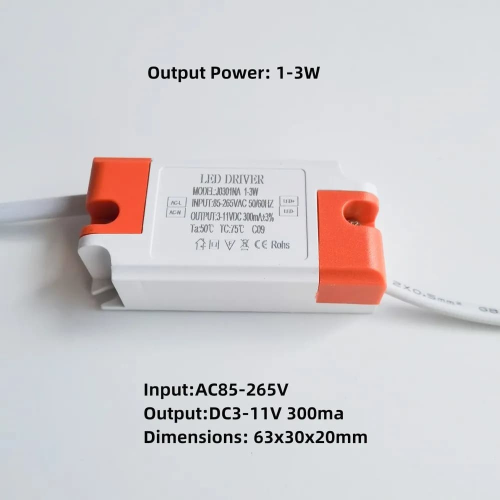 Driver LED à courant constant 300mA 600mA 900mA 1W 3W 5W 7W 12W 18W 20W 25W 36W, alimentation AC85-2