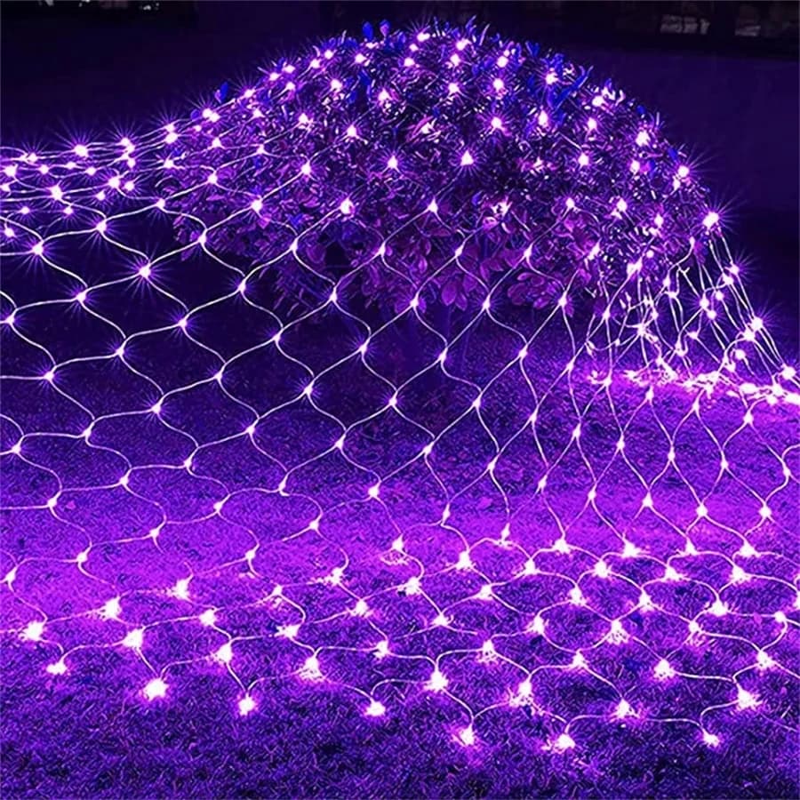 LED Net maille fée lumière 1.5*1.5M 3*2M extérieur étanche scintillant rideau chaîne lampe 110V 220V
