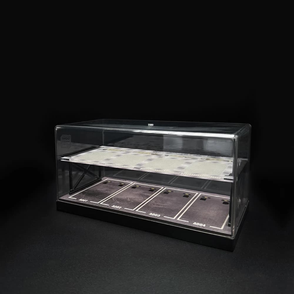 Diorama de scène de parking à deux étages à l'échelle 1/64 – Voiture non incluse, décoration miniatu