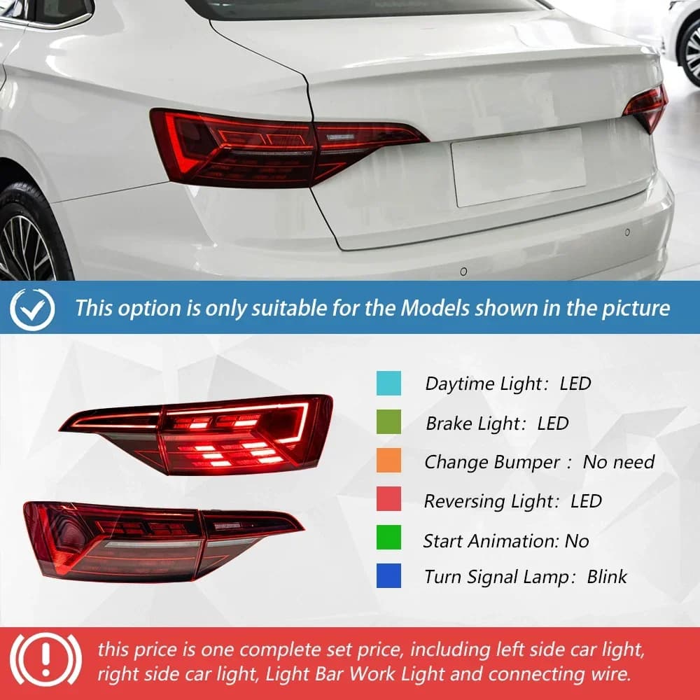 Ensemble de feux arrière de voiture pour Jetta Mk6 Sagitar 2019 – 2022, feux arrière LED de remplace