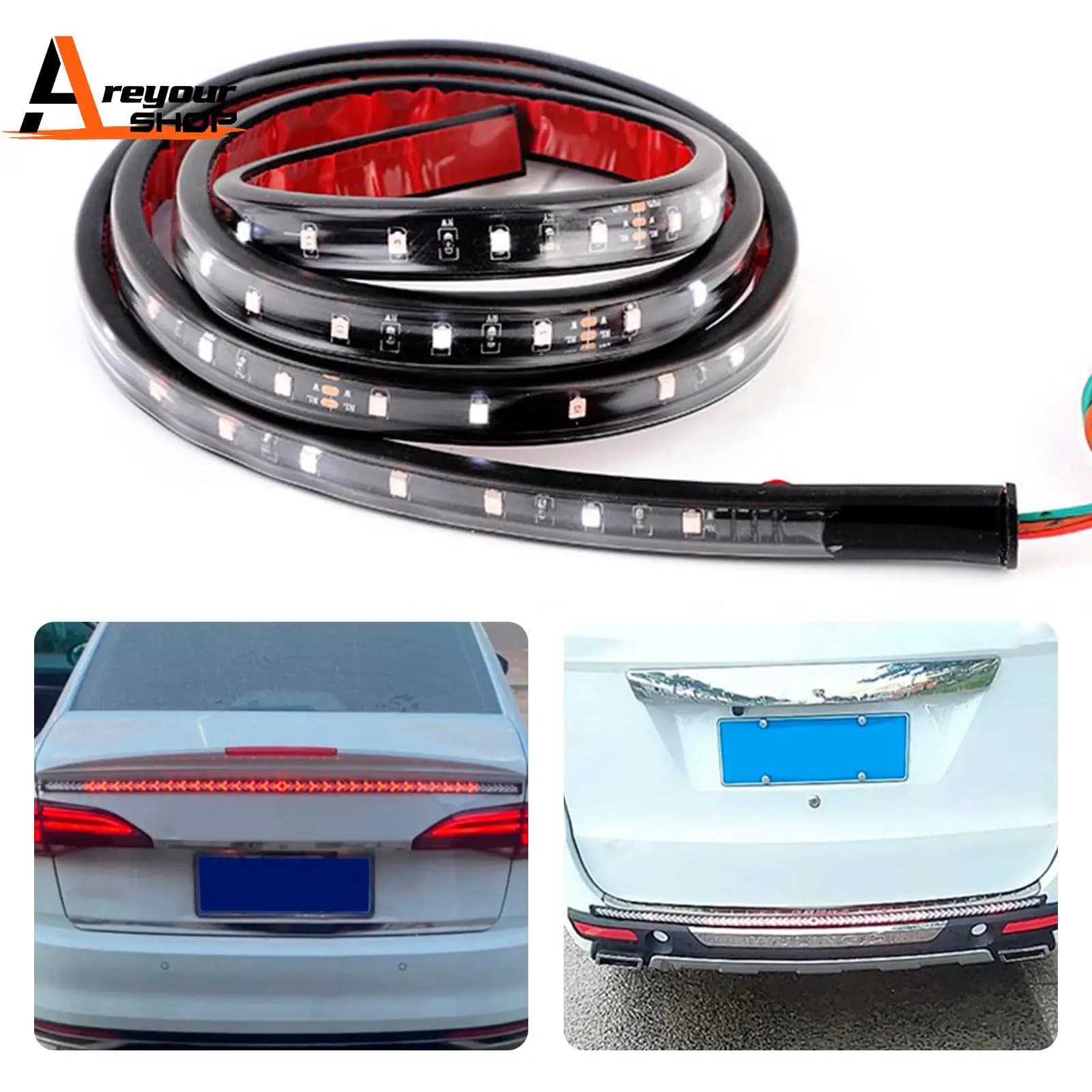 Bande de feu arrière LED pour voiture et camion, clignotant, dynamique, rangée unique, 1.2 mètres