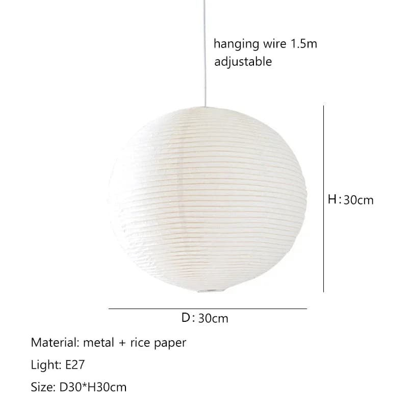 Lustre japonais Noguchi en papier de riz, lanterne d'art, lampe à suspension pour chambre à coucher,