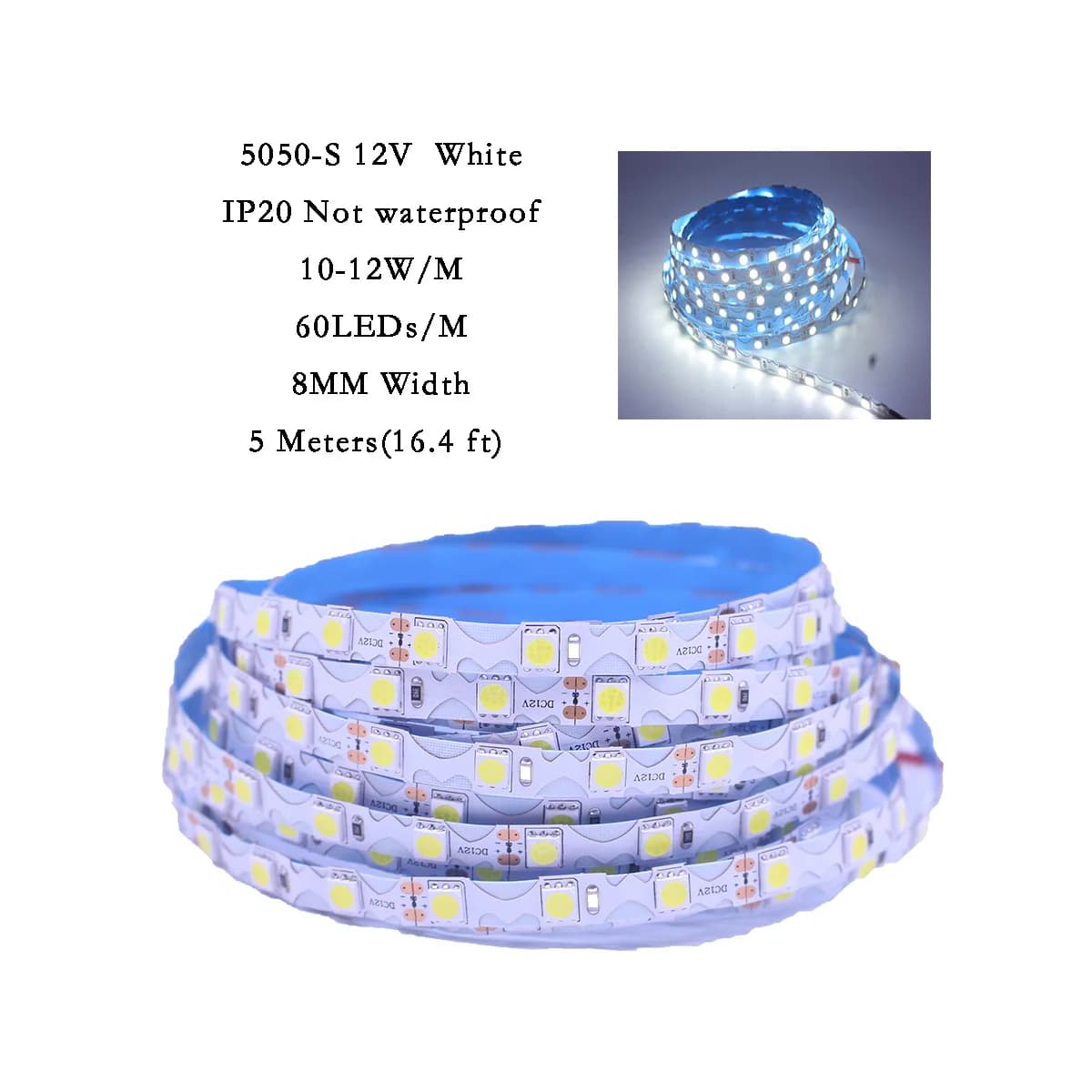 Bande LED en forme de S 5050 RGB, pliable, IP20, sans étanche, DC12V, Flexible, 48LED/m, 5 m/Lot
