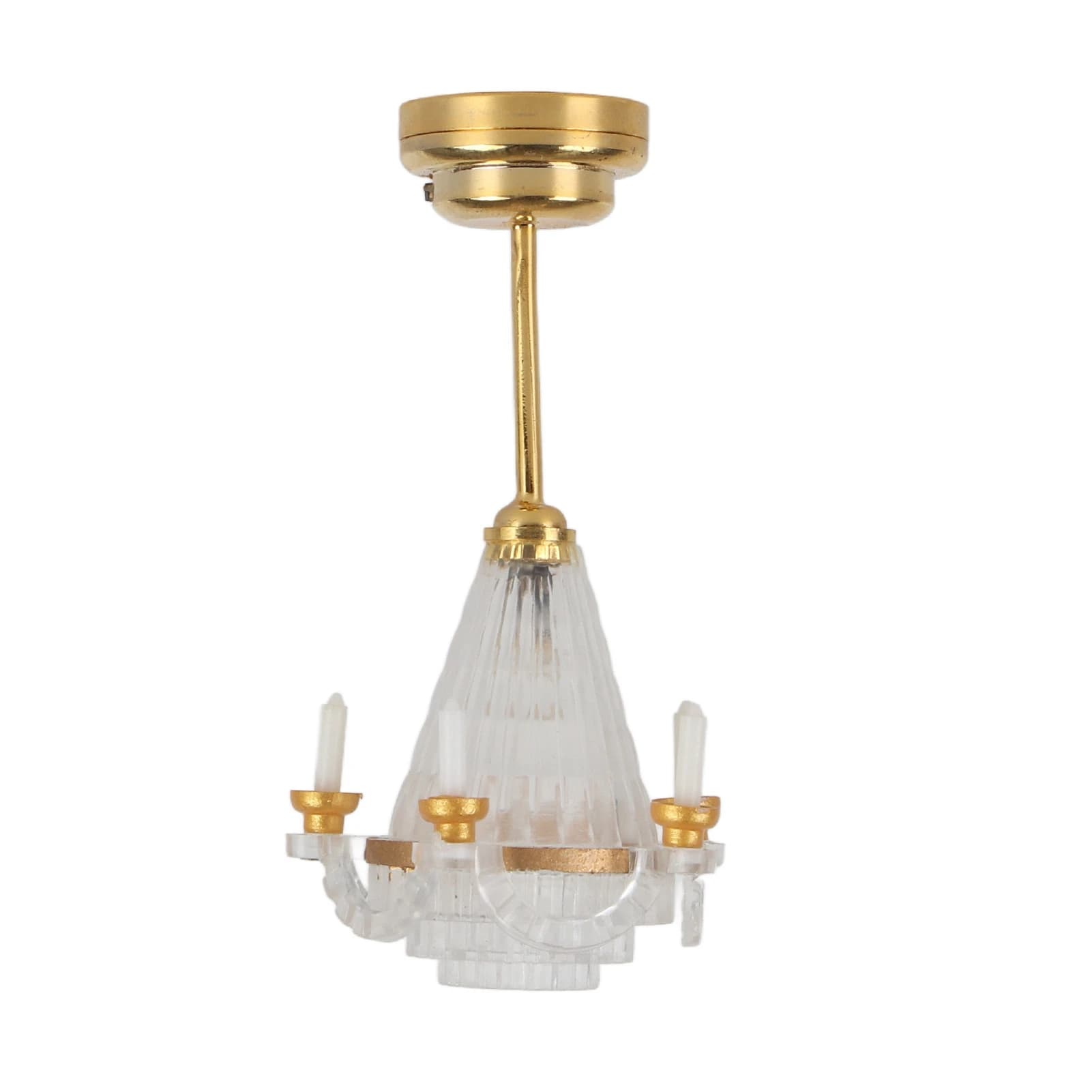 Lustre Miniature 1/12 Mini plafonnier décoratif vif à l'échelle avec 5 bougies LED pour maison de po