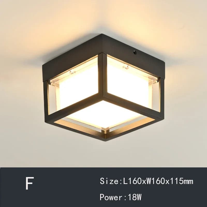 Plafonnier LED étanche IP65, plafonnier rond et carré, éclairage d'applique de balcon, éclairage de