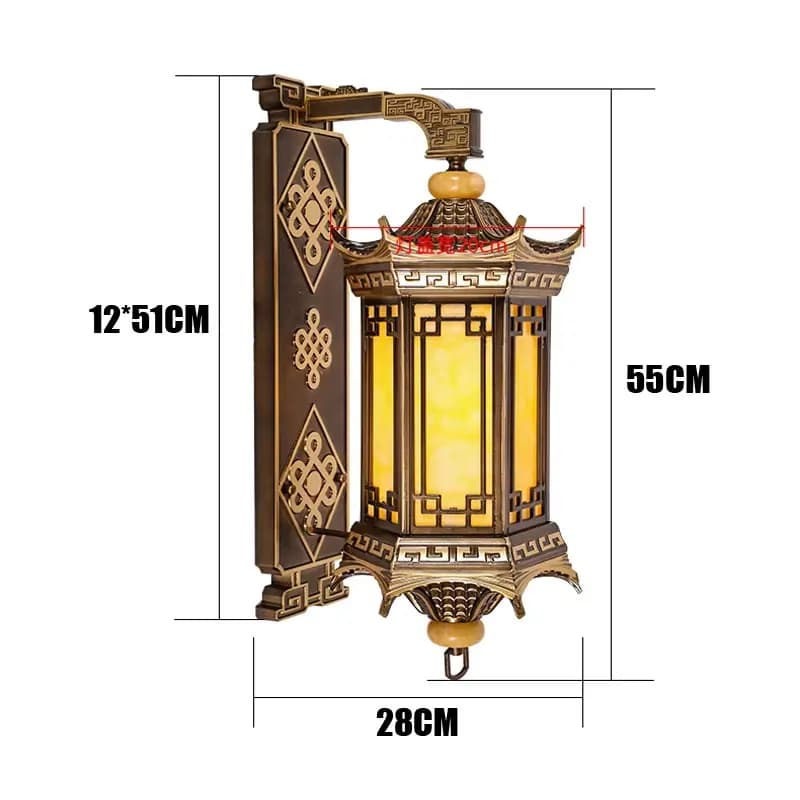 Applique murale de style chinois étanche et antirouille pour l'extérieur, lampe de cour rétro, appli