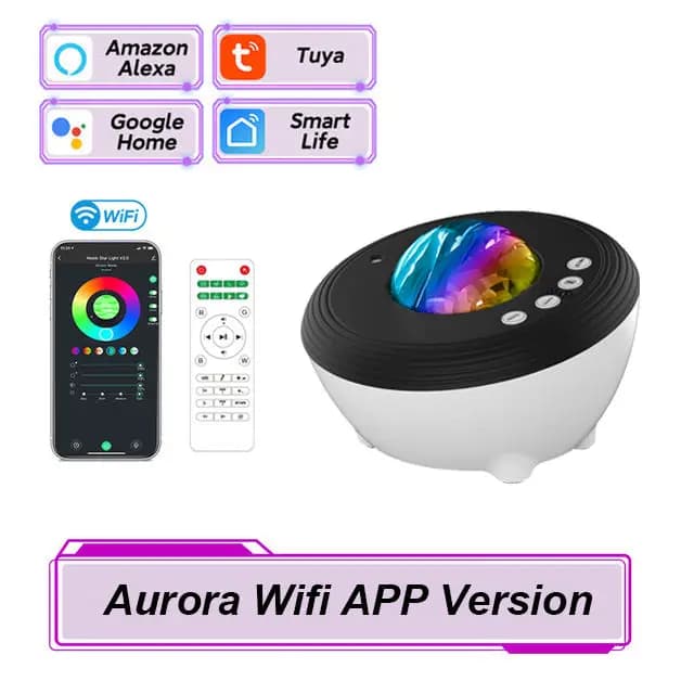 Projecteur Aurore du Nord Intelligent avec Télécommande, Luminaire Décoratif d'Nik, Idéal pour une C