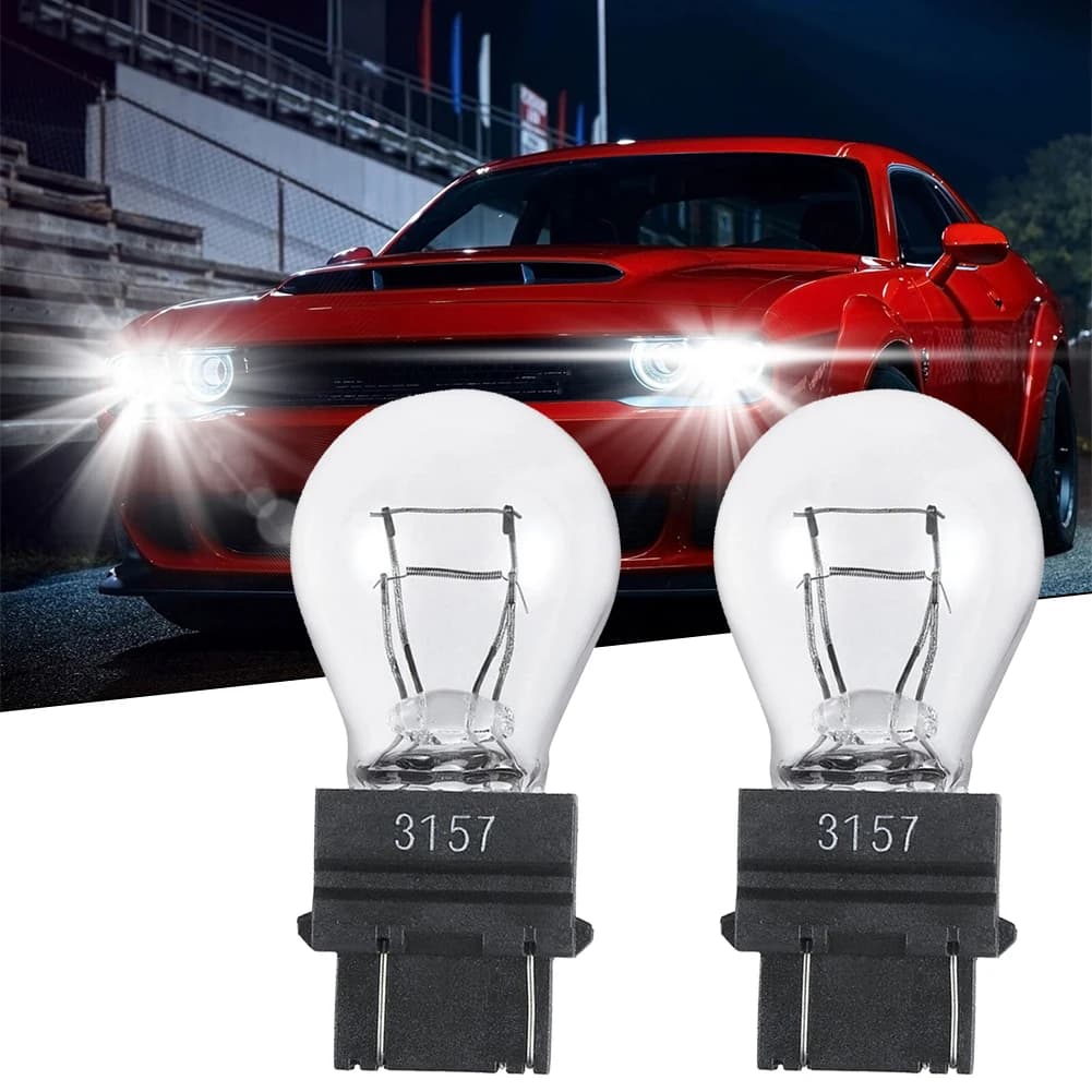 2 pièces 3157 3156 3157LL ampoules de feu stop lampe halogène 12V 21W 54LM 3000K coque transparente 
