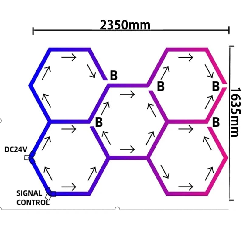Lampes de Garage hexagonales RGB, lumière LED pour Garage, télécommande avec application, Modes mult