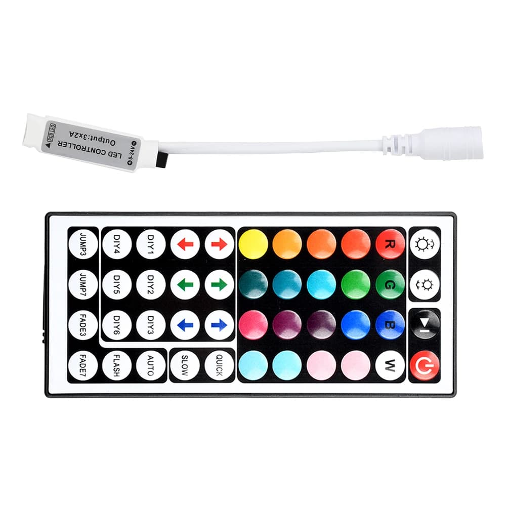 Contrôleur Led 44 touches LED IR RGB, variateur à distance IR USB 5V/DC 5-24V pour bande lumineuse L