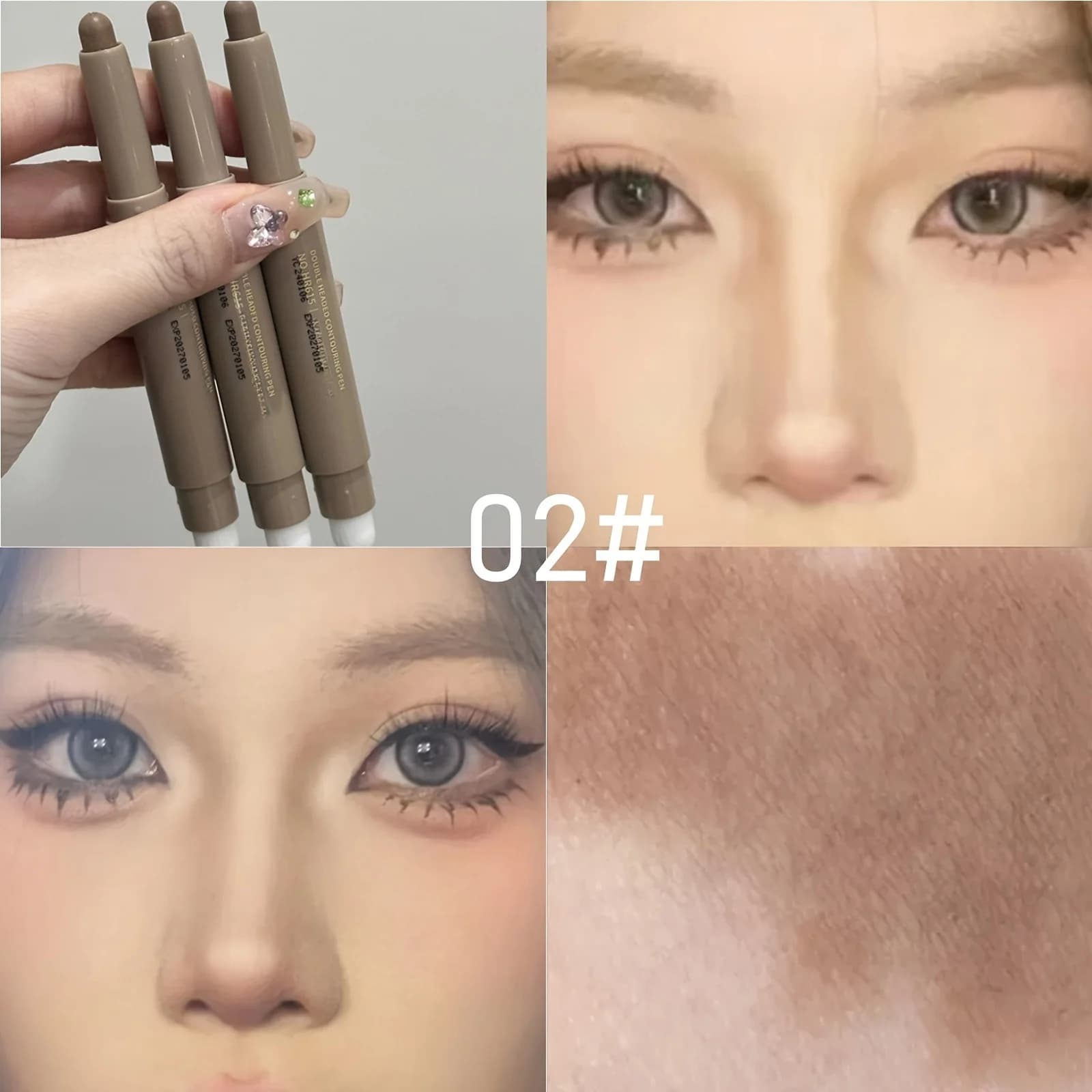 Bâton de mise en évidence et bronzant : correcteur longue durée avec pinceau, stylo correcteur éclai