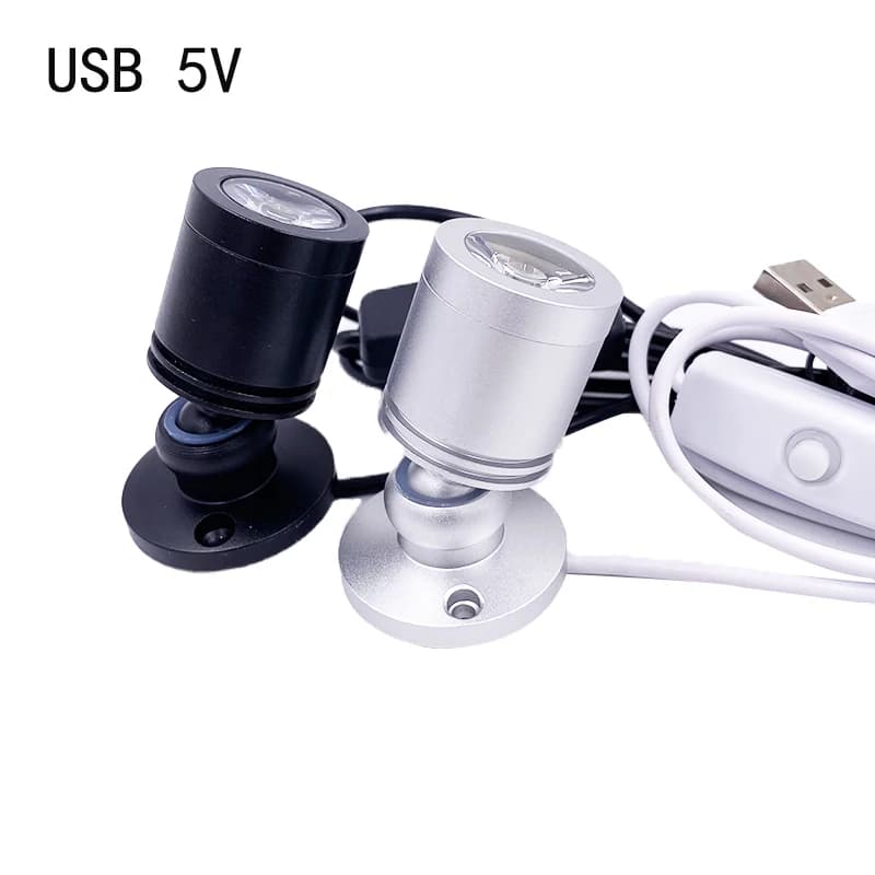 Mini projecteur LED 1W/3W, affichage de bijoux, DC5V avec interrupteur, Interface USB, armoire de ma