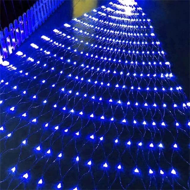 Guirlande lumineuse LED en filet, 8Modes, 220V, 1.5x1.5m, 3x2m, 2x2m, décoration de Festival, de noë