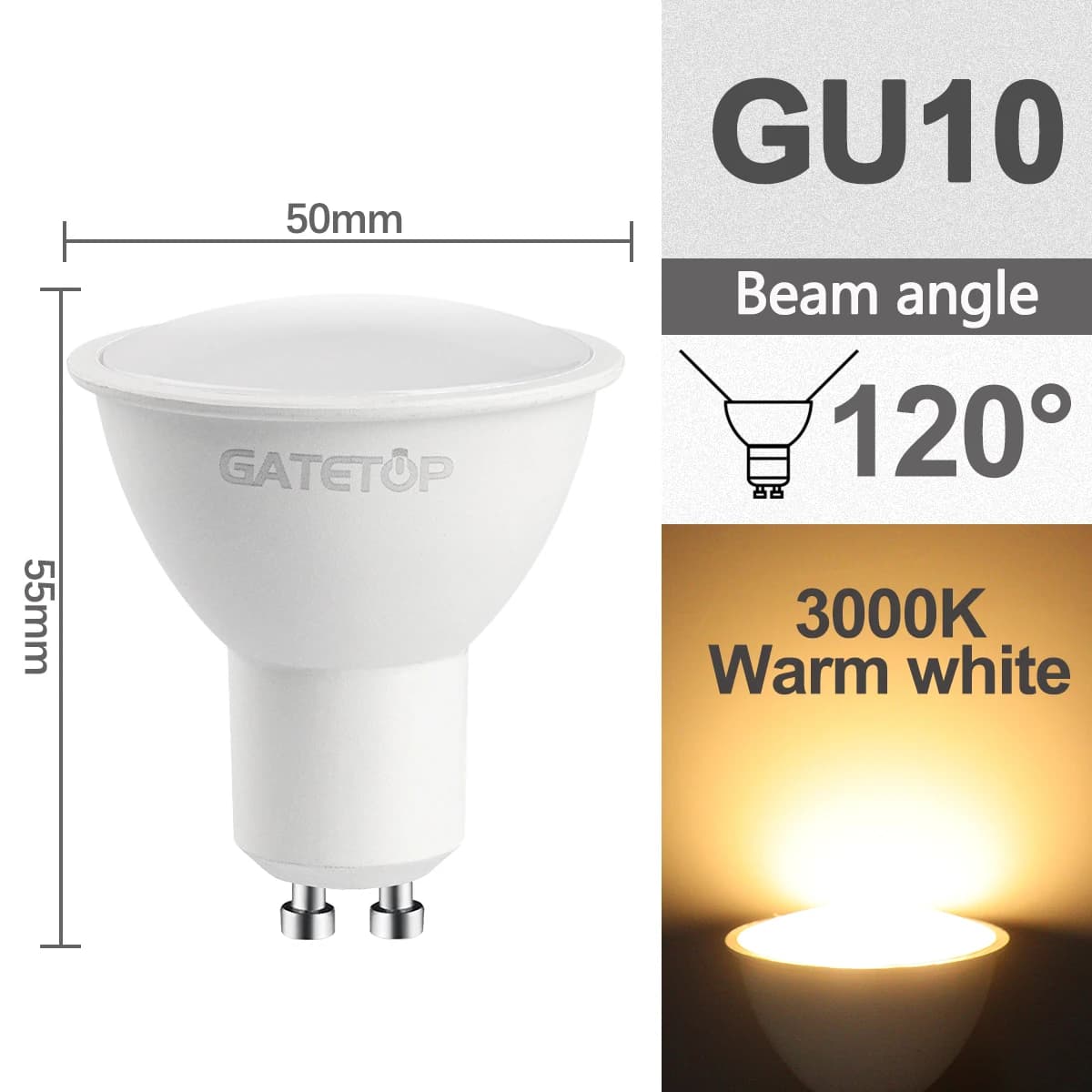 Ampoule de projecteur LED GU10 5W 6W 7W 8W 9W GU10 AC 220V 100V, remplacement de 30W 40W 50W, lampe 