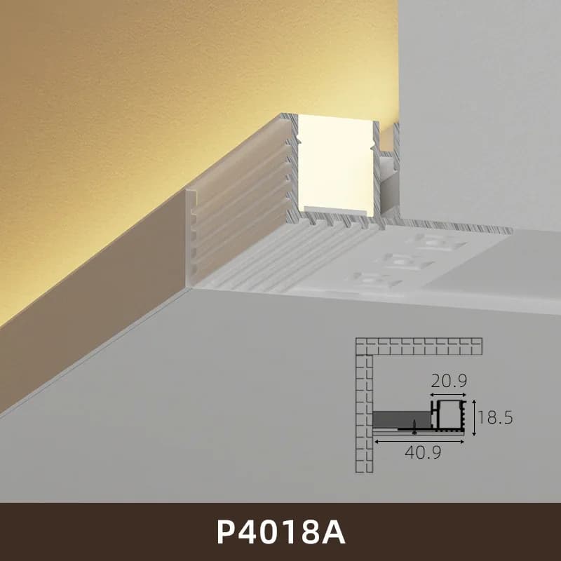 Profilé en aluminium intégré pour plafond, bande lumineuse LED dure, linéaire Shoous, lampes décorat
