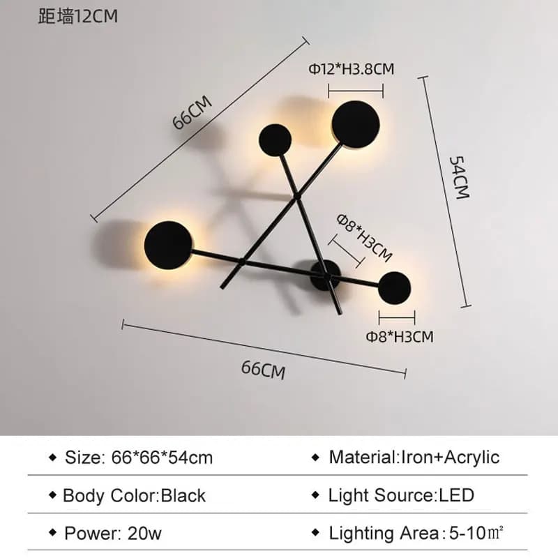 Lampe murale LED pour salon, lampe décorative d'intérieur, éclairage mural pour chambre à coucher, é