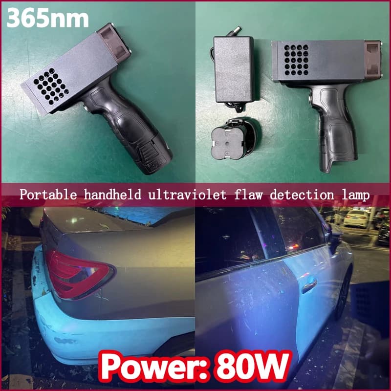Lampe UV portable rechargeable 80W 365nm pour la détection de défauts automobiles, idéale pour la pâ