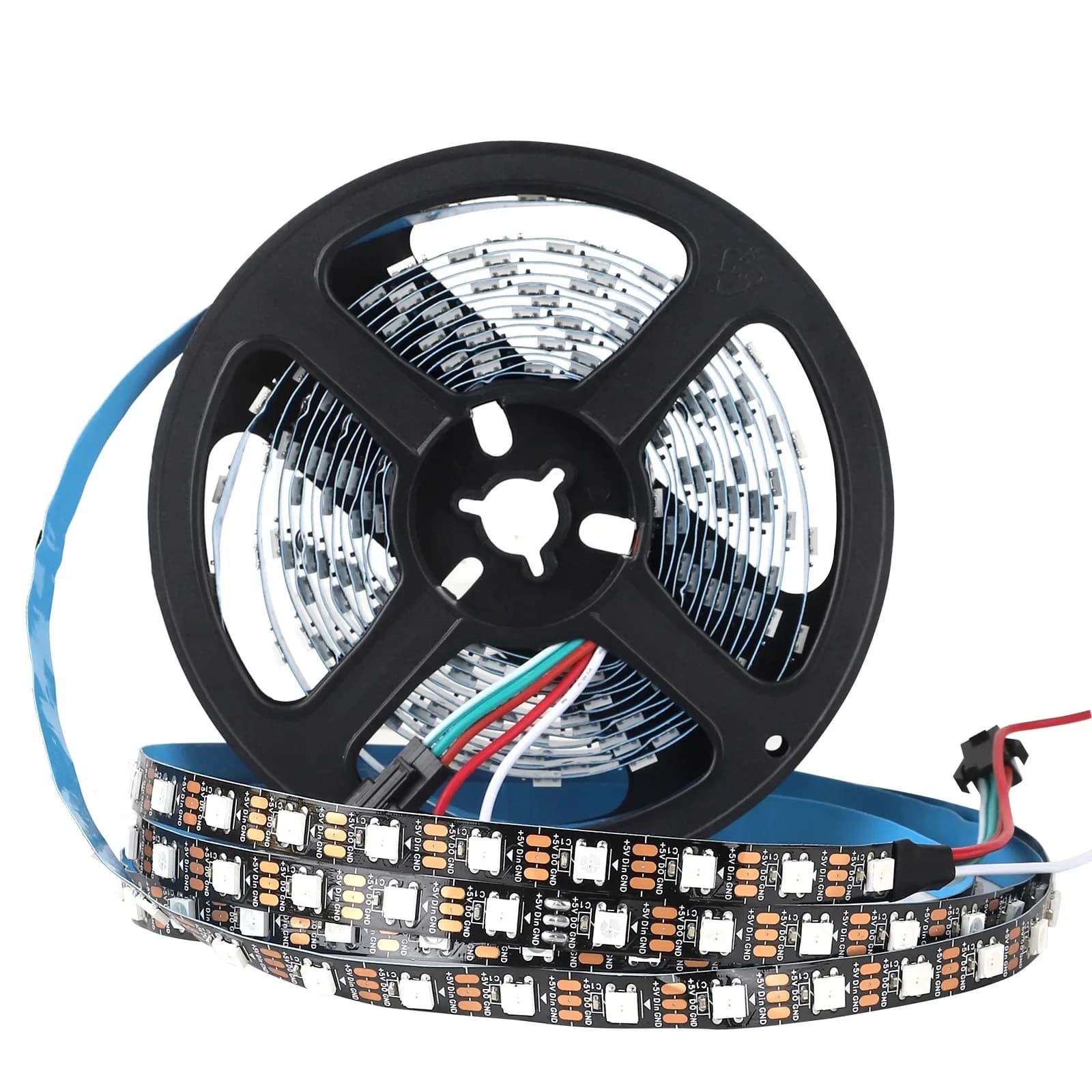 5V RGB lumière colorée RGBIC 5M WS2812B 5050 bande LED étanche intelligente adressable individuellem