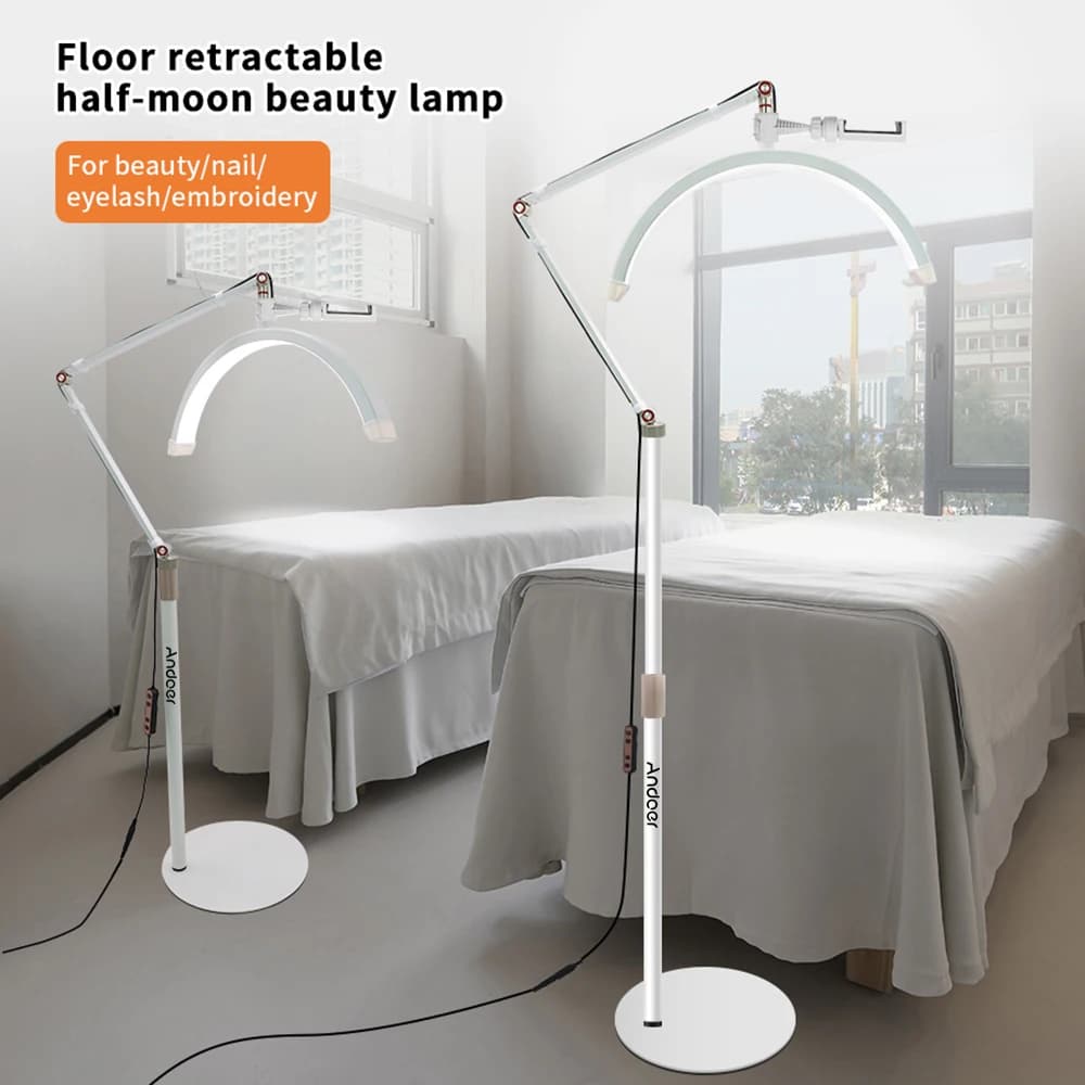 Andoer HD-M2X 20W sol LED lumière vidéo demi-lune en forme de lumière de remplissage 3000K-6000K rég