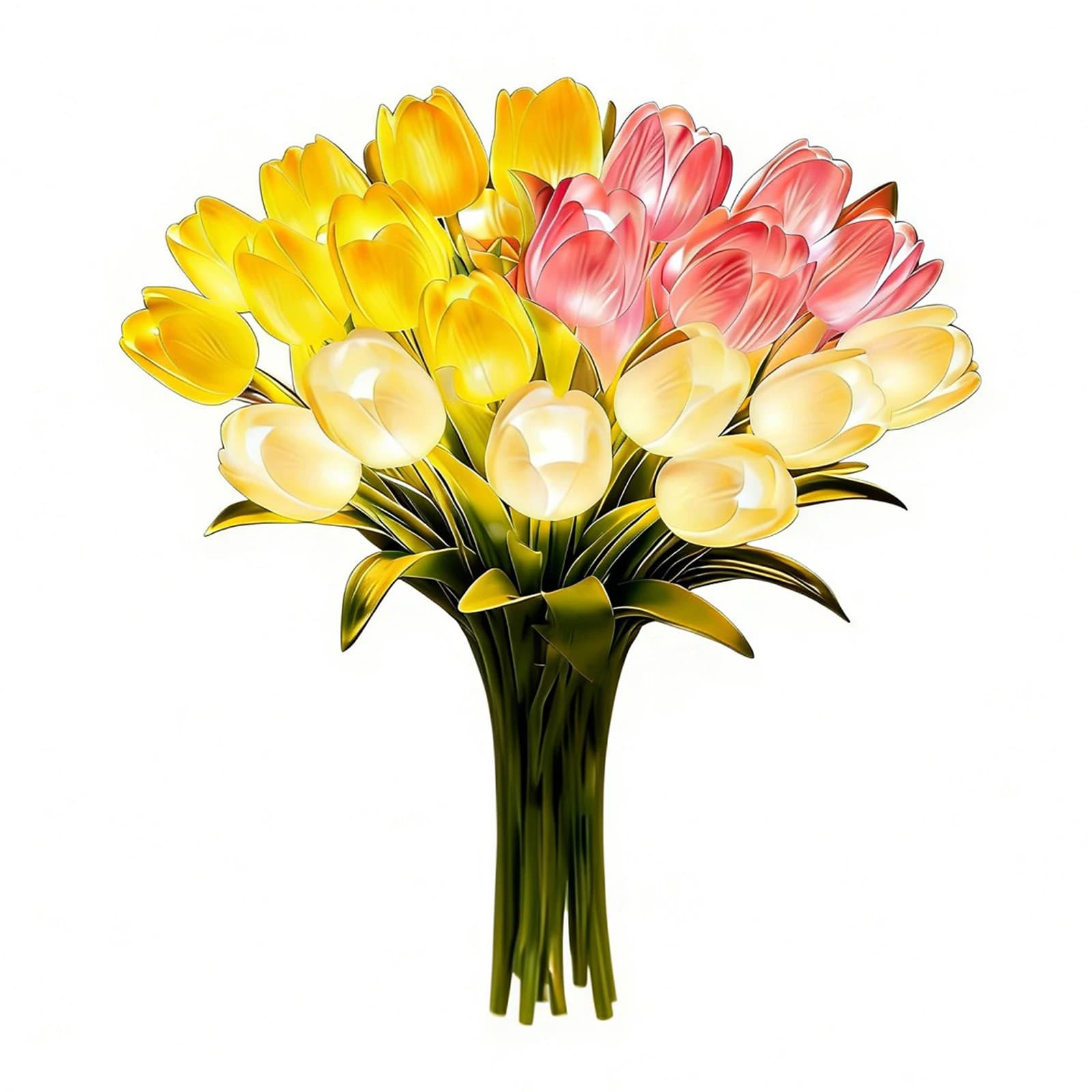 Lampe d'ambiance en forme de fleur, 15 pièces, LED réglable, lumière de nuit en forme de tulipe, lum