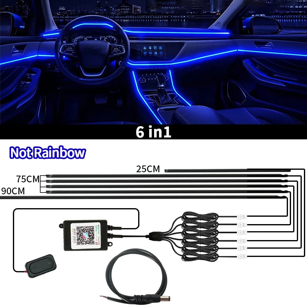 Symphony 18IN1 lumière ambiante de voiture coloré LED néon intérieur arc-en-ciel acrylique bande lum