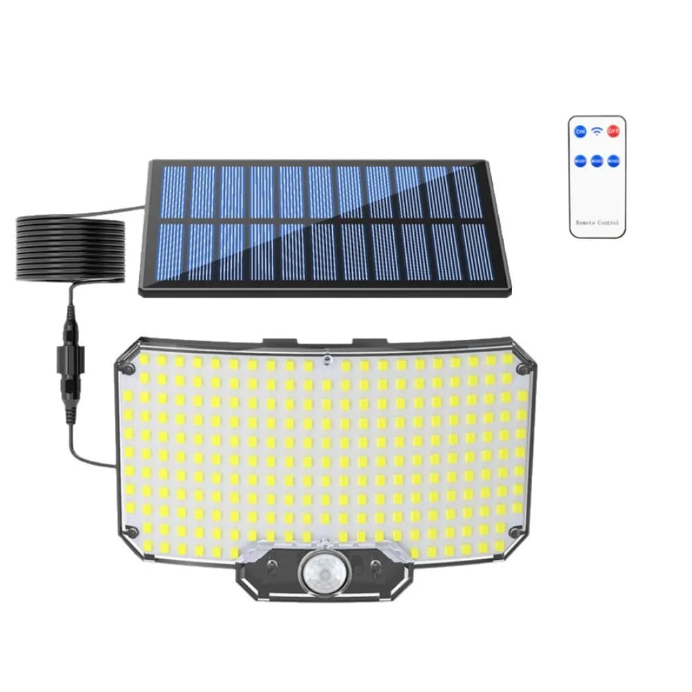 Lampe solaire extérieure 234 LED, 3 modes, détection automatique, capteur de mouvement, étanche, tél