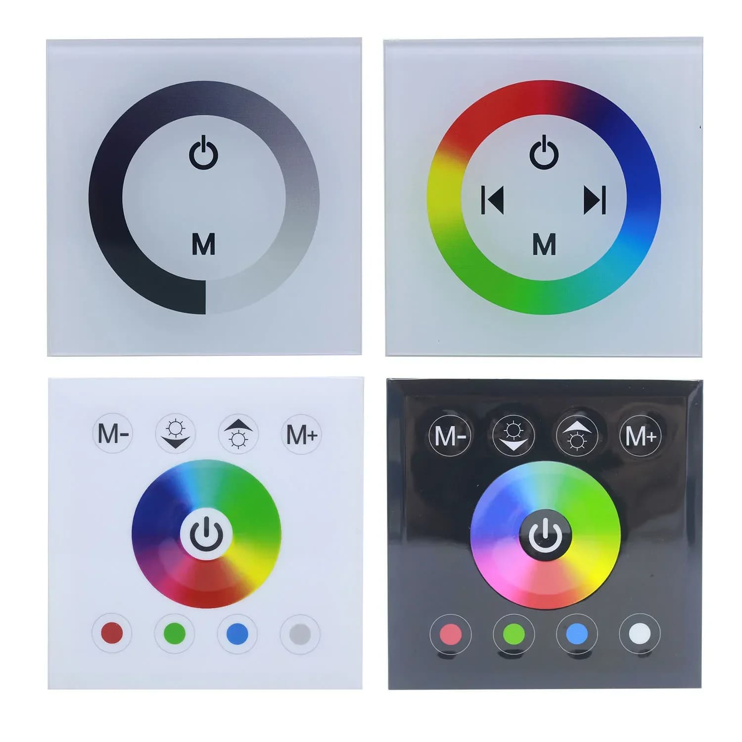 DC12V-24V couleur unique/RGB/RGBW panneau tactile mural contrôleur panneau de verre variateur contrô