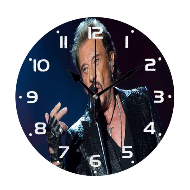 Horloges murales modernes Johnny Hallyday pour salon chambre décoration de la maison grandes horloge