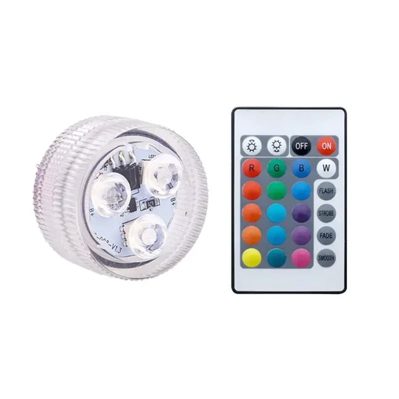 Lampe LED RGB submersible à 3 LED, éclairage nocturne sous-marin, fonctionnant sur piles, pour jardi