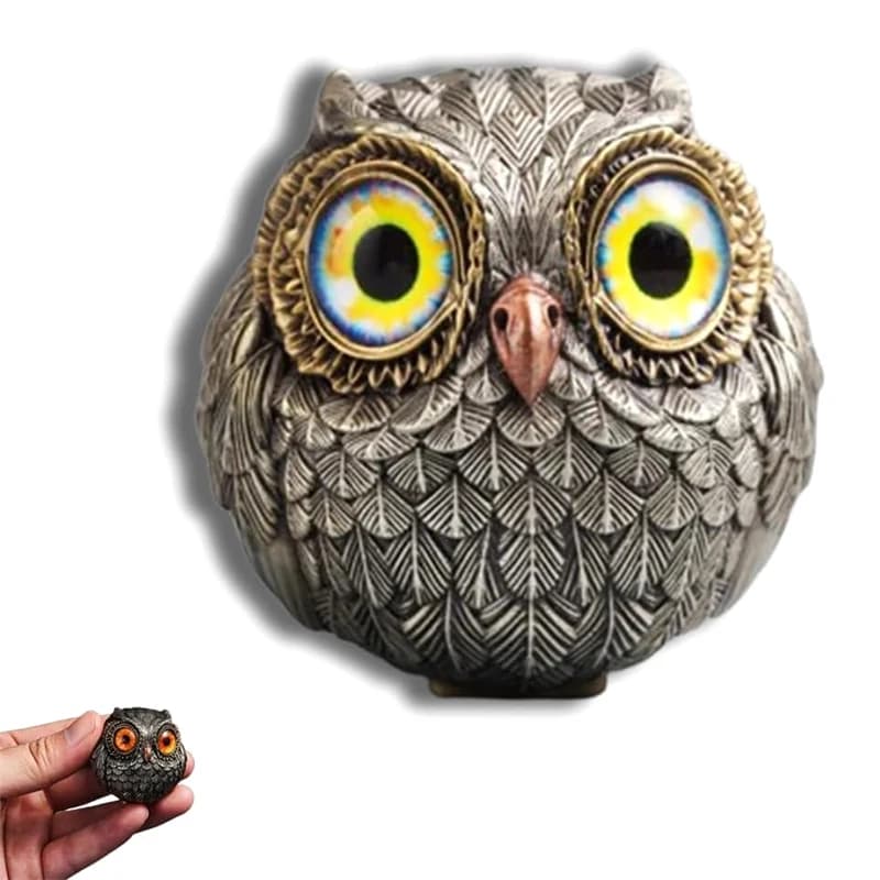 Statue de hibou gardien miniature vintage en résine, figurine d'oiseau, décoration d'intérieur, cade