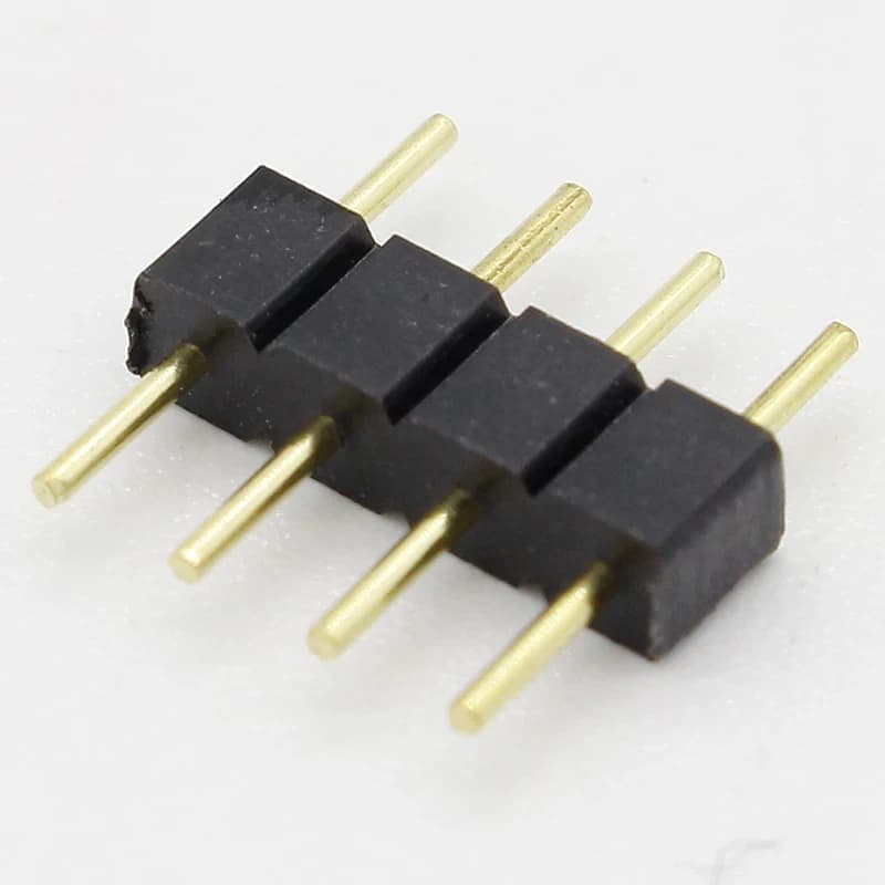Connecteur de bande LED RGB à 4 broches, 10 pièces, connecteur mâle à Double rangée pour lampe de ba