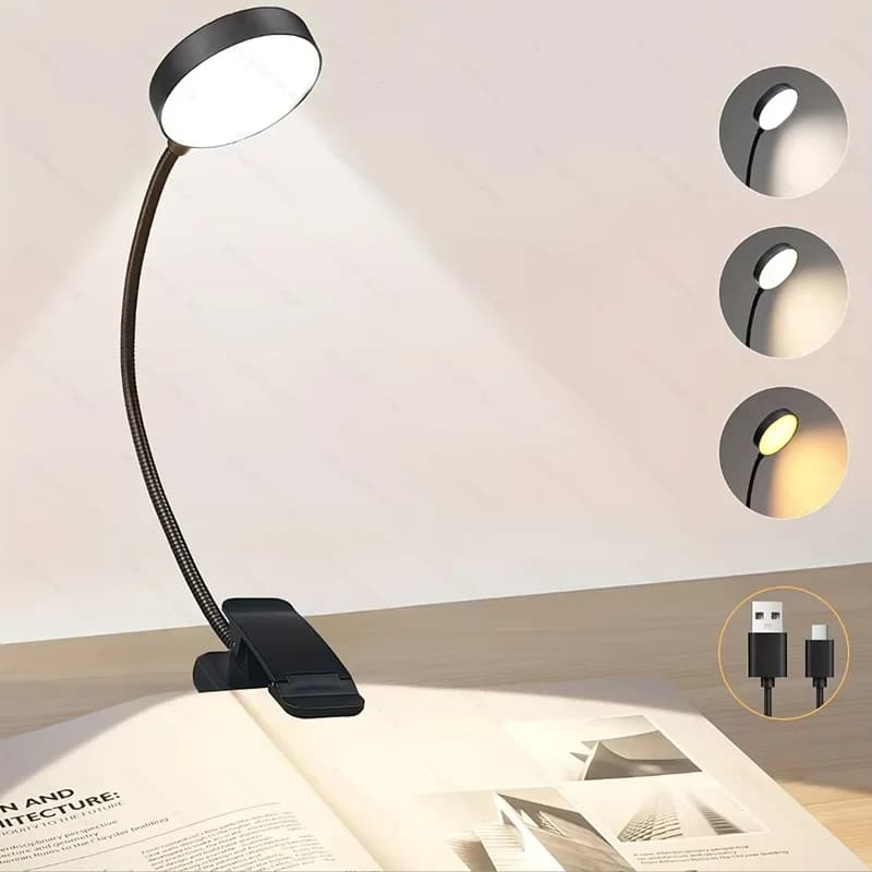 Lampe de lecture flexible à clipser, commande tactile, lumière de lecture pour protéger les yeux, re