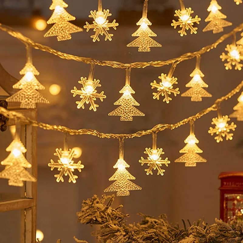 1-10M lumières de noël flocon de neige chaîne lumières fée guirlande étoile lampe à LED pour la mais