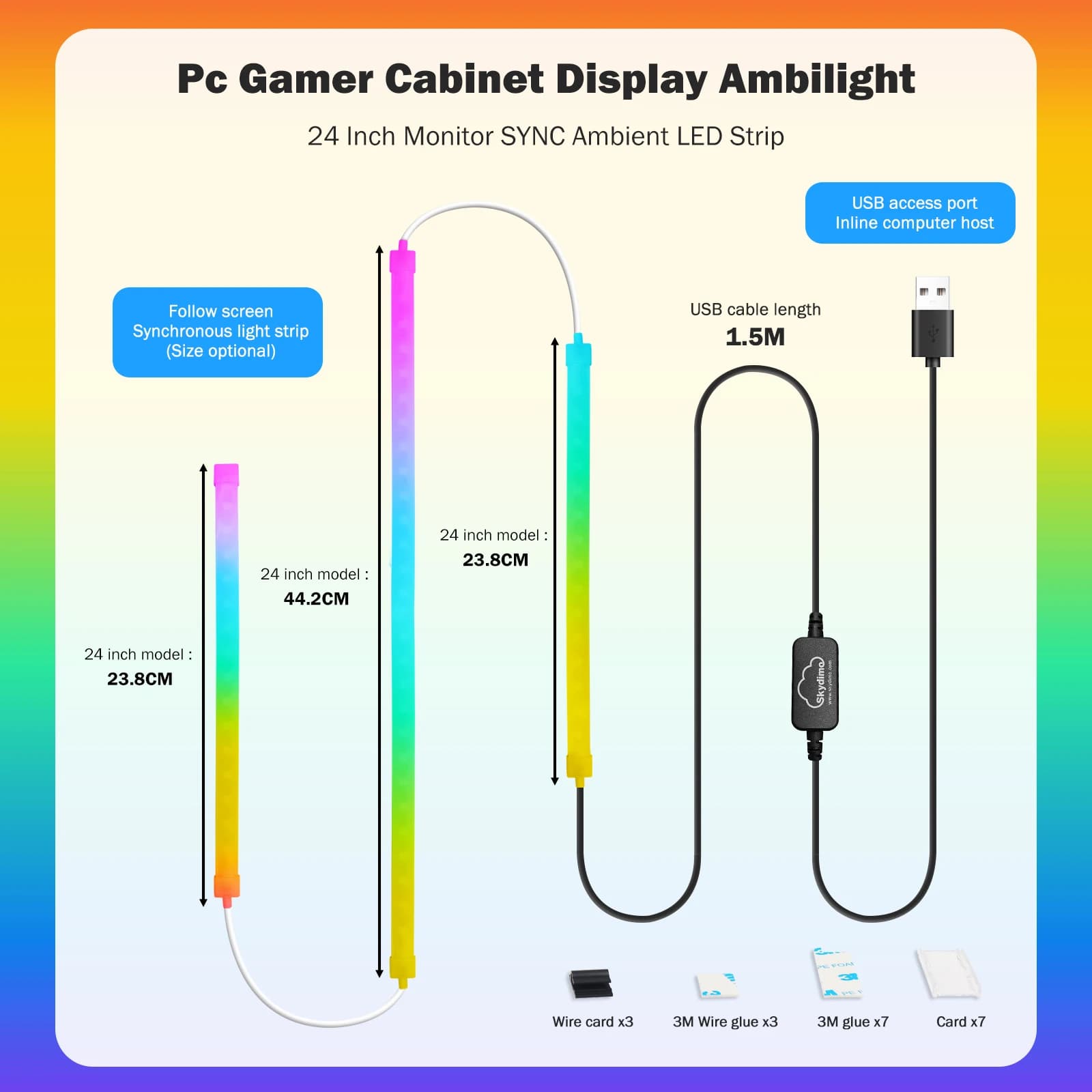 Bande lumineuse LED intelligente pour jeu, moniteur d'ordinateur, rétro-éclairage, synchronisation,
