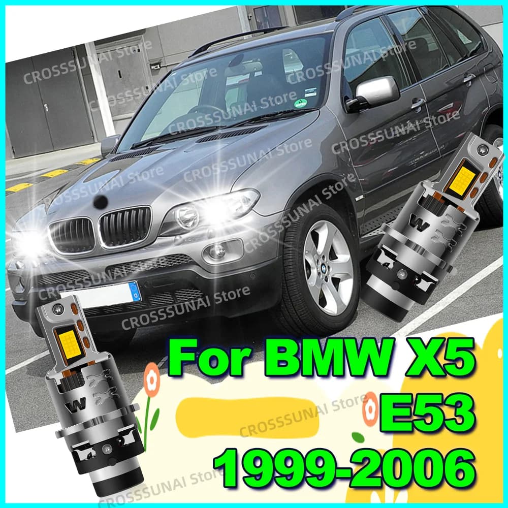 Phares LED 50000LM ampoules de voiture Super lumineuses 6000K Canbus pour BMW X5 E53 1999-2006 2000 