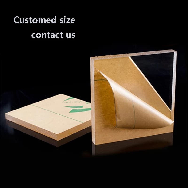 Plaque en plexiglas transparent 200*200mm, feuille acrylique transparente, panneau en plastique tran