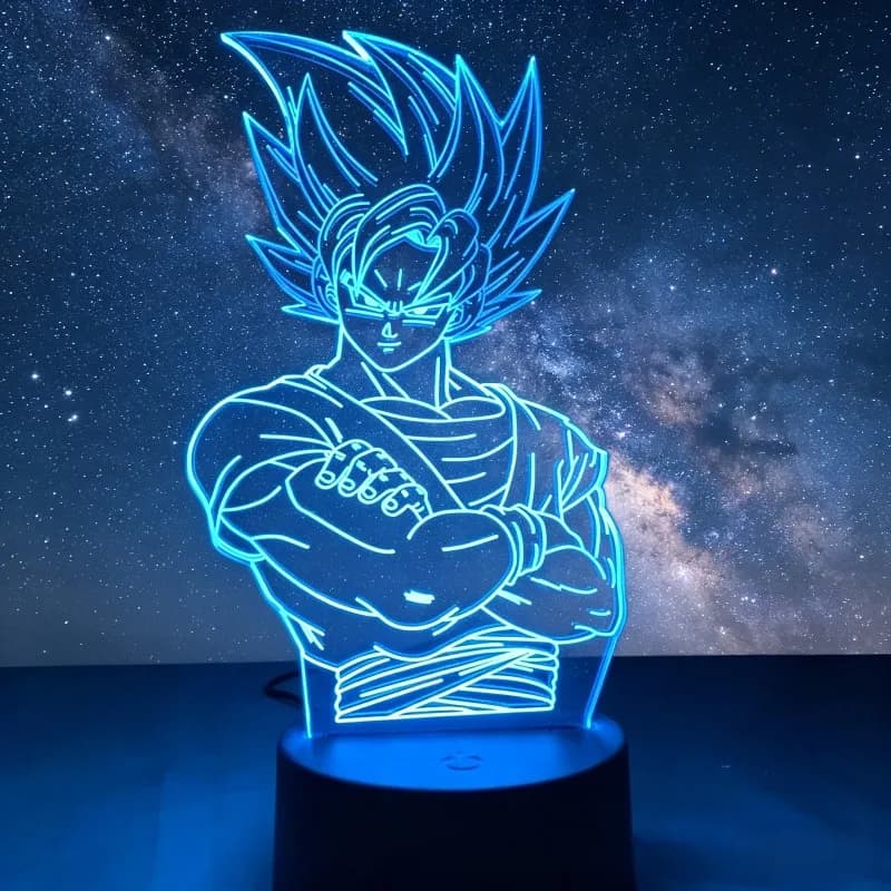Figurines d'anime Dragon Ball Z, Goku, Vegeta, Gohan, lampe 3D, figurine d'action en PVC, jouets pou