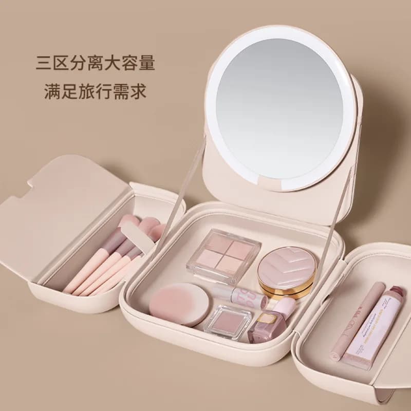 AMIRO-Sac de Maquillage à Lumière LED pour Femme, Miroir Portable, Lumière du Soleil