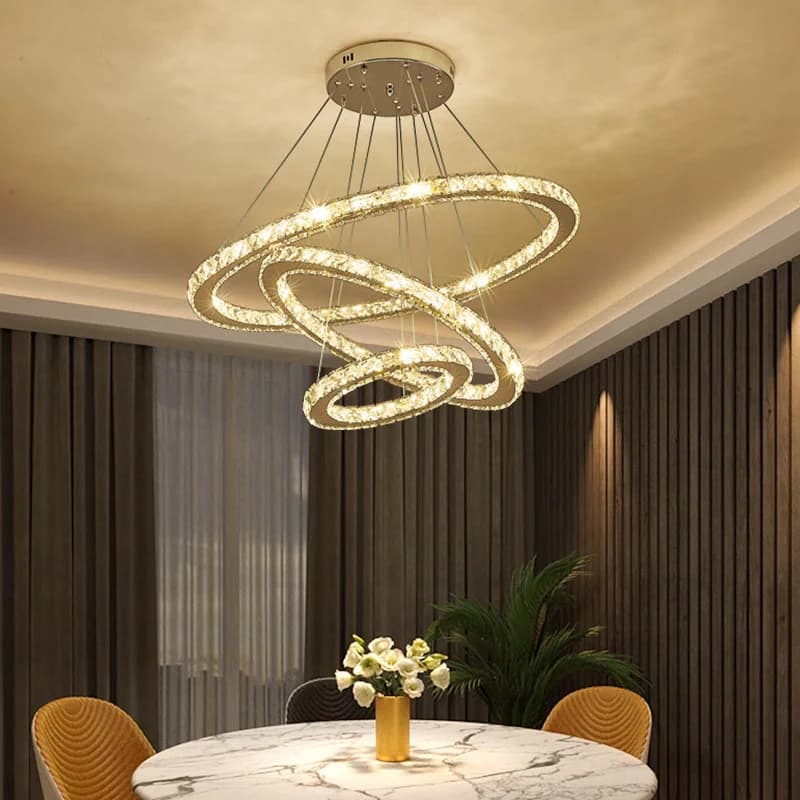 Cristal Lustre lustres LED corde Lustre lampe en Cristal pour salon éclairage pendentif suspendus pl