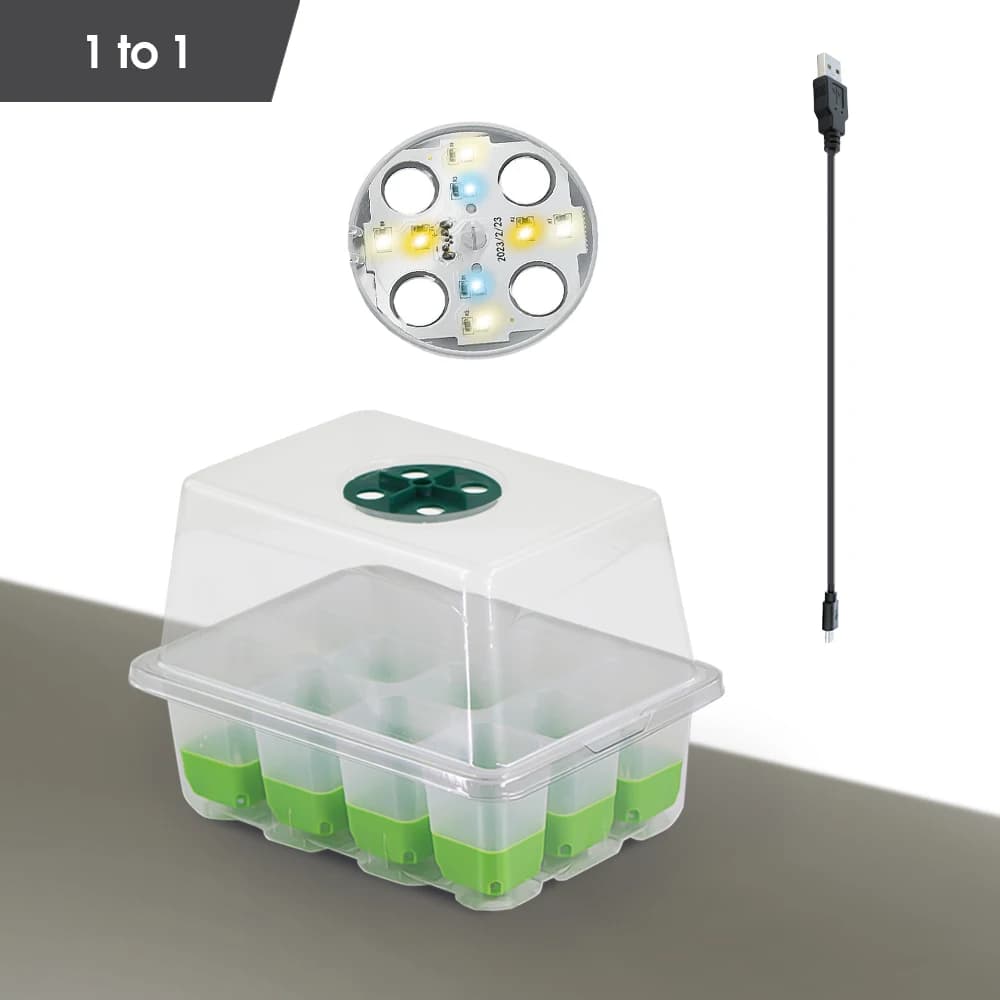 Lampe de croissance LED à 3 spectres, plateaux de démarrage de graines, lumière de croissance de ser