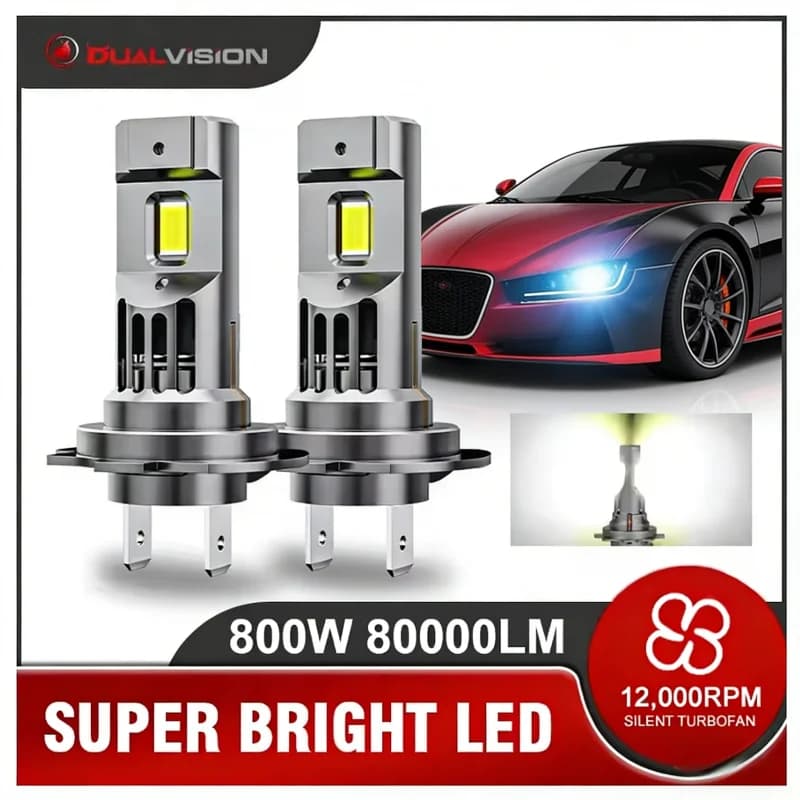 Ampoules de phares LED Turbo H7 H11, 800W, CANBUS, 80000LM H4 9012 9005 HB3 9006, Mini lampe 3580 CS