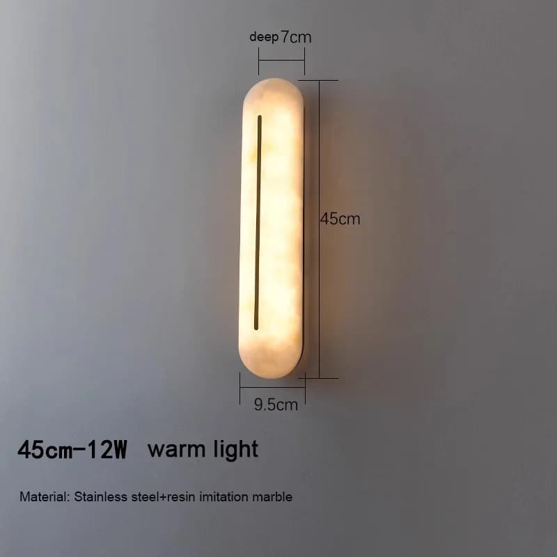 Applique murale LED en marbre naturel italien, imperméable, luxueuse pierre ovale, pour chambre à co