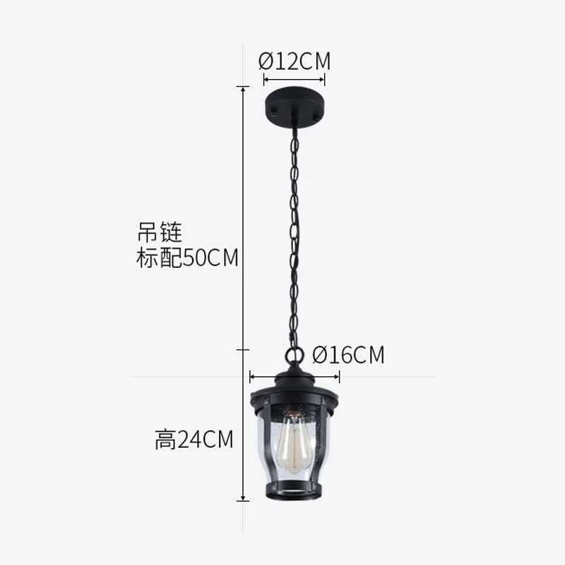 Lustre d'extérieur pour couloir, allée, balcon, jardin, villa, gazebo, cour, portail, pavillon - Écl