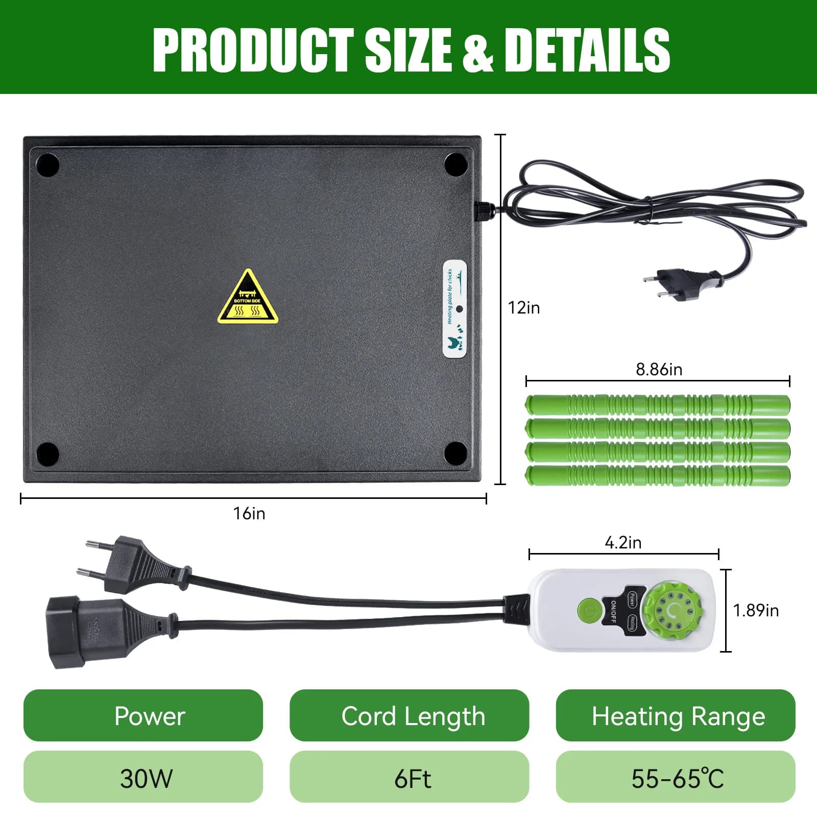 Plaque chauffante pour poussins, température réglable, chauffage électrique pour volailles, pour pou