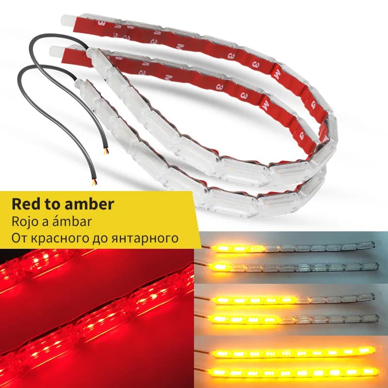 5 8 10 12 16LED Scan DRL LED feux de jour fonctionne bande phare Flexible ambre clignotant voiture d